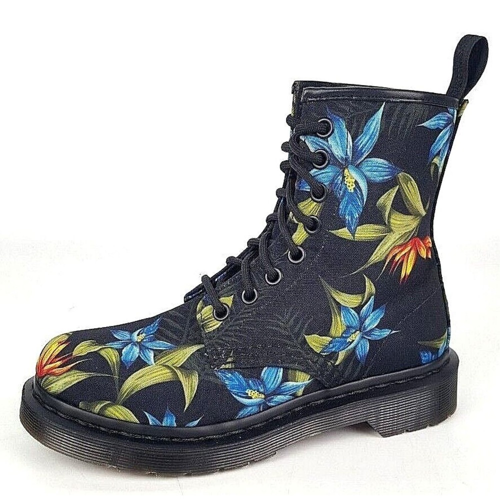 Dr. Martens Hawaiian Castel Floral Durable Canvas Lace Up Boots AW004 Women 5
